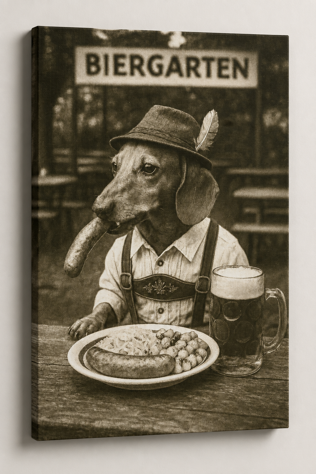 Vintage Oktoberfest Dachshund Canvas Print