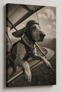 Hang Gliding Dog Matte Canvas Wall Art