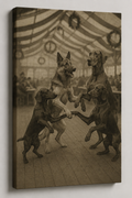 Dancing Dogs Matte Canvas Wall Art